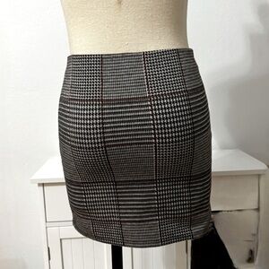 Plaid Mini Pencil Skirt S